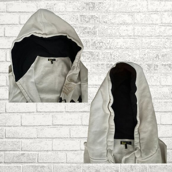 Vintage Y2K Off White SMET by Christian Audigier Hoodie - Size L - Picture 7 of 8